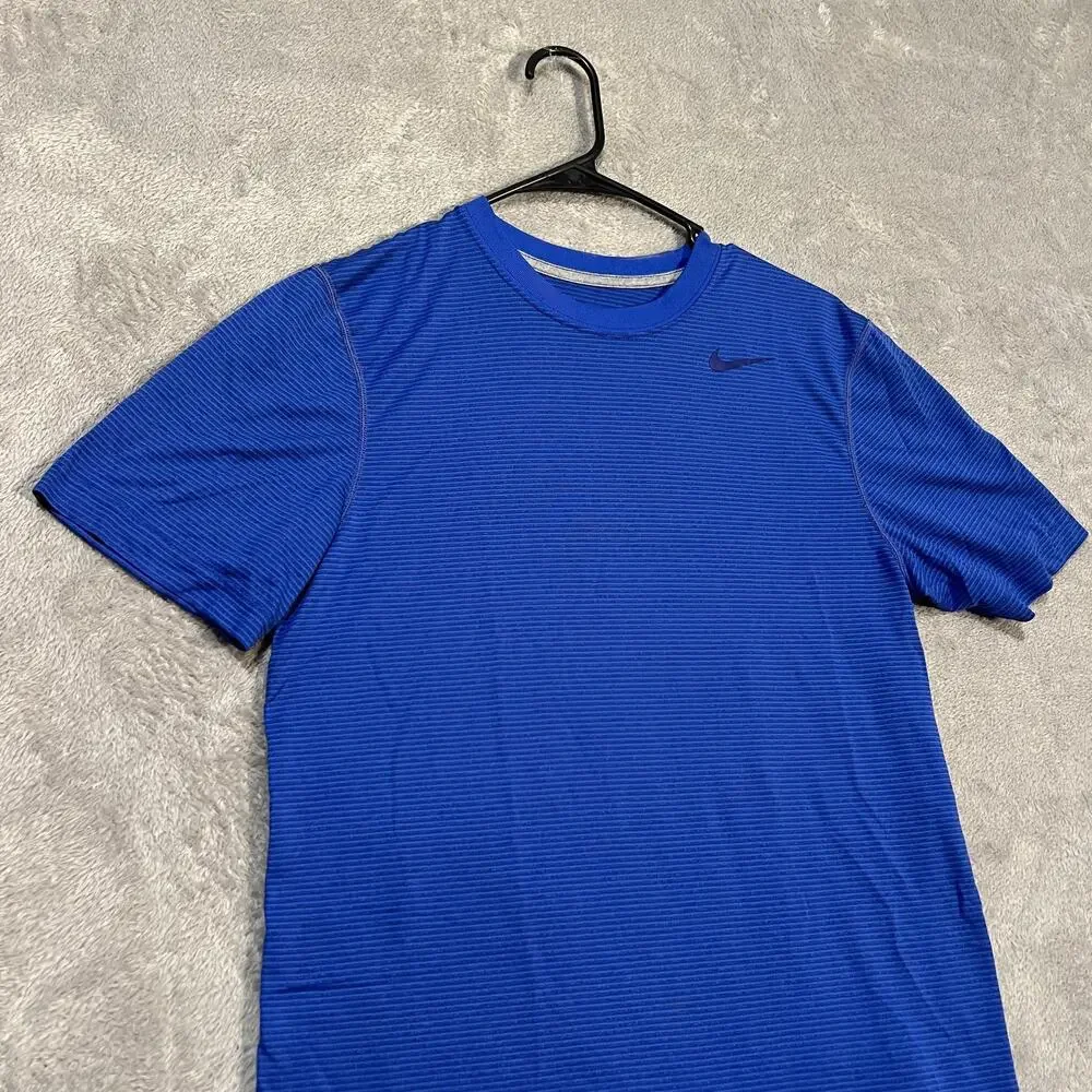 Nike Dri-FIT Shirt Tee Mens Small Blue Running Lightweight Training 586823-494
